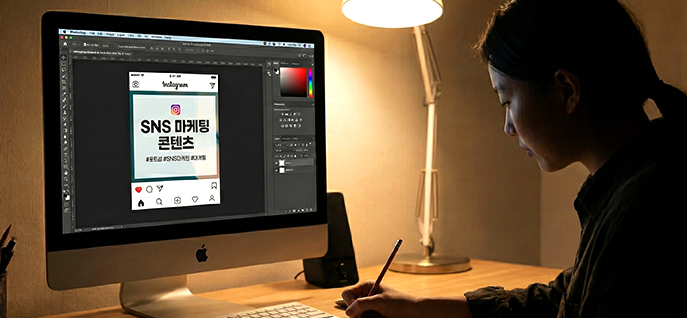 SNS 온라인 마케팅 콘텐츠 제작 과정 이미지